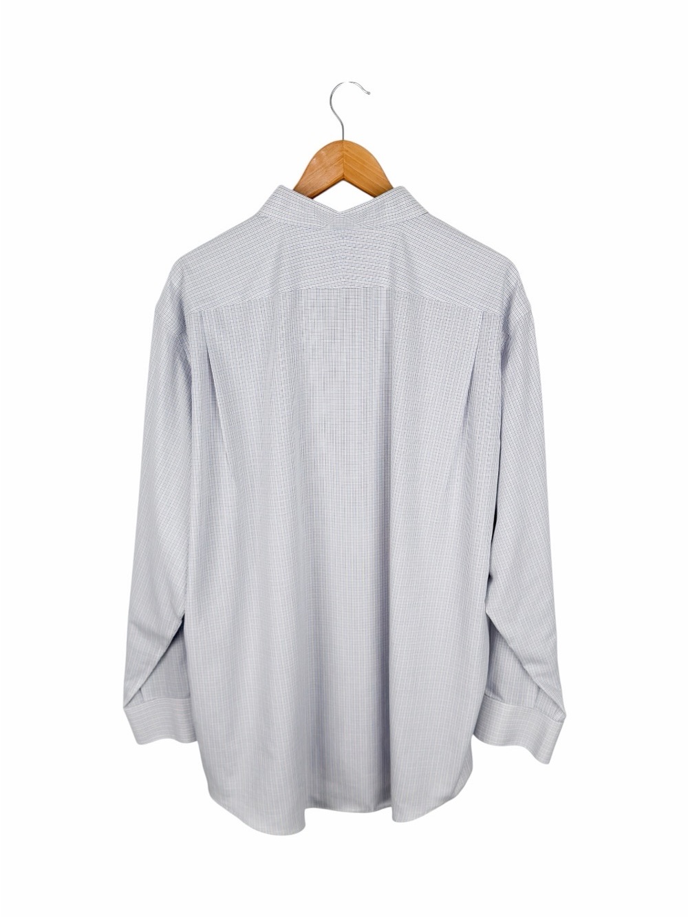 Enro Men's 18 34/35 Dress Shirt Blue Yellow Check Non-Iron Cotton Button Down - Picture 6 of 9